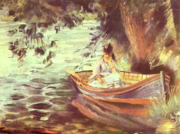 Woman in a boat, Renoir