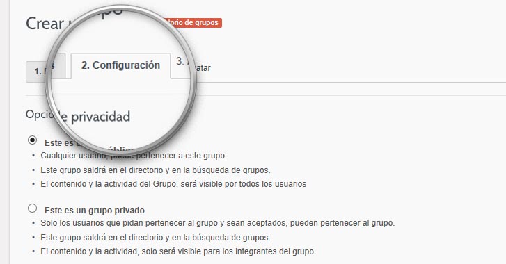 CREAR GRUPO_CONFIGURACION